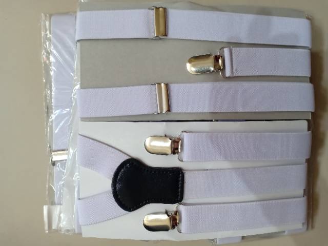 Suspender warna putih lebar 2.5cm dewasa lebih panjang dari yg murah warna putih dan  hitam juga ada