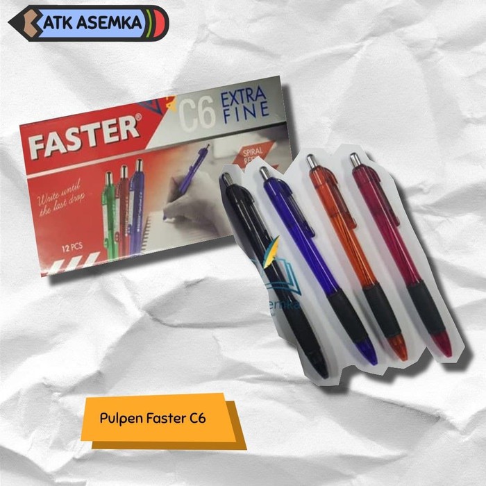 

Pulpen Faster C6 Cetek / Ballpoint / Pena - Hitam Atk