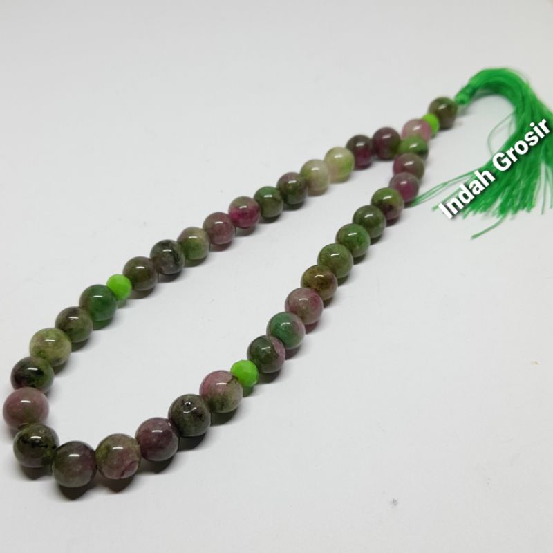 Tasbih Giok Lumut Natural 33butir 8mm