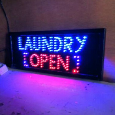 Tulisan lampu led / led sign laundry - open