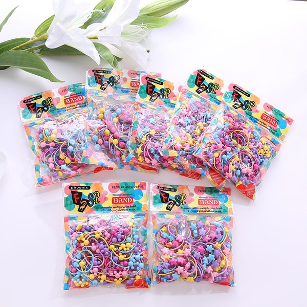 Ikat Rambut Karakter Lucu / Kuncir Rambut Anak Warna Warni isi 50 Pcs / TV-96