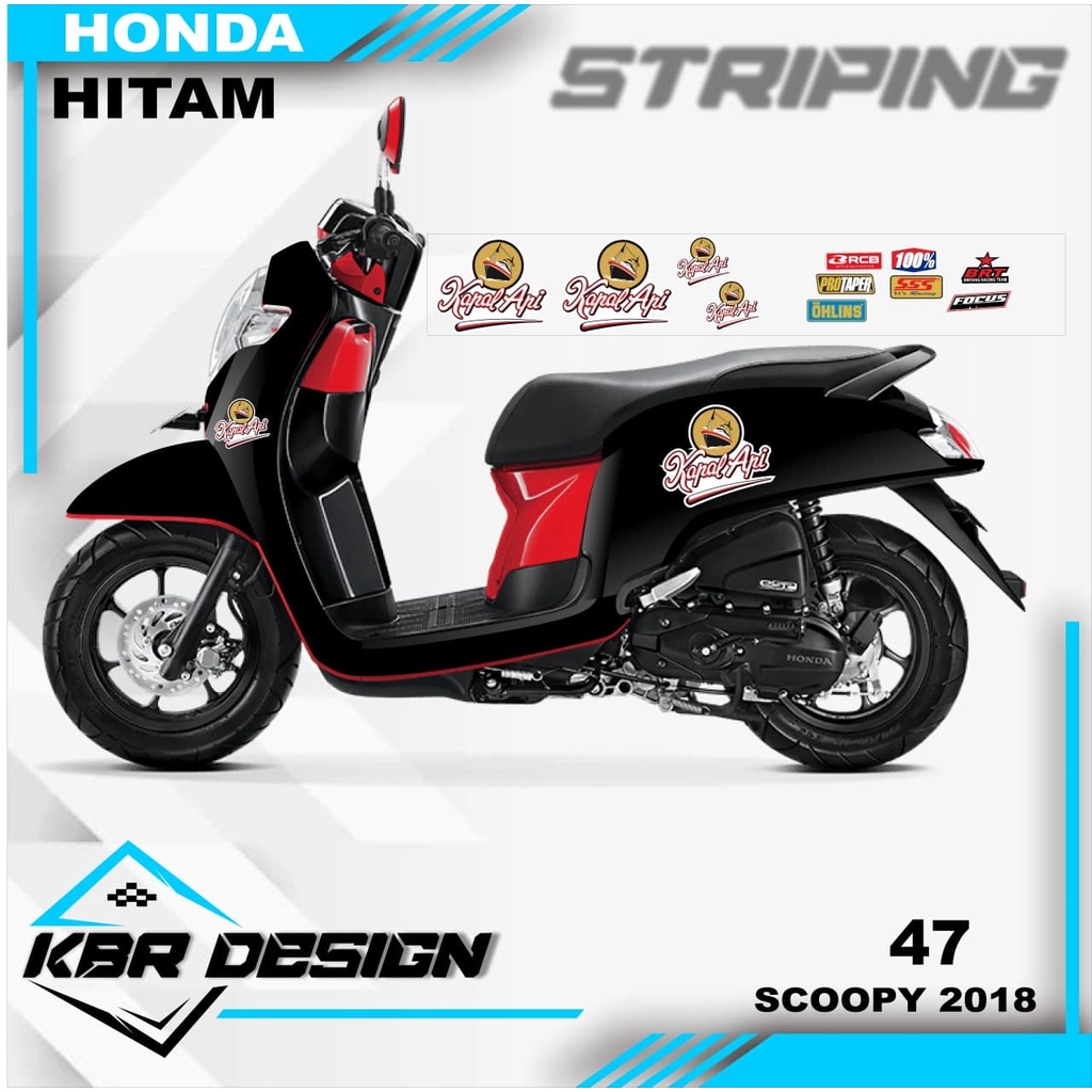 SCOOPY 2018 (cod) stiker motor striping SCOOPY 2018 motor honda motor sticker variasi Racing 47