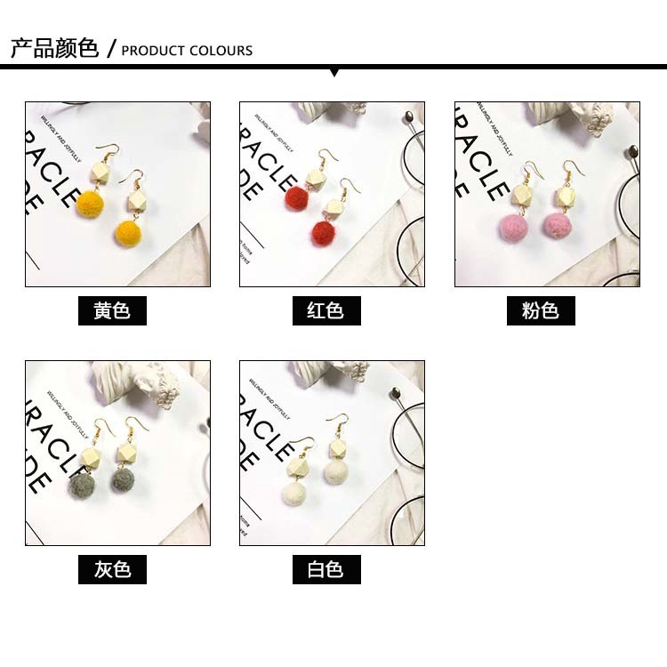 Baru buatan tangan desain musim gugur dan musim dingin manis gaya Korea anting-anting geometris pers