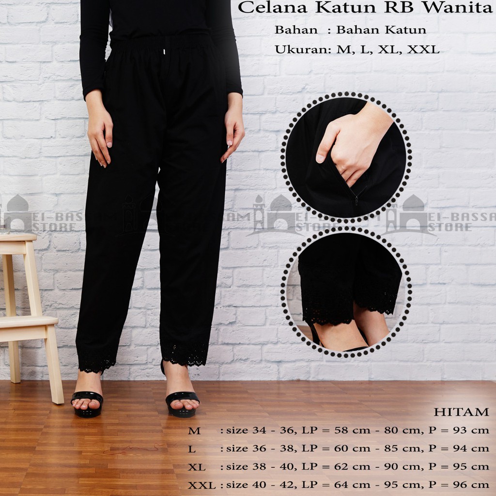 Celana Wanita Katun Tuil Super RB Hitam