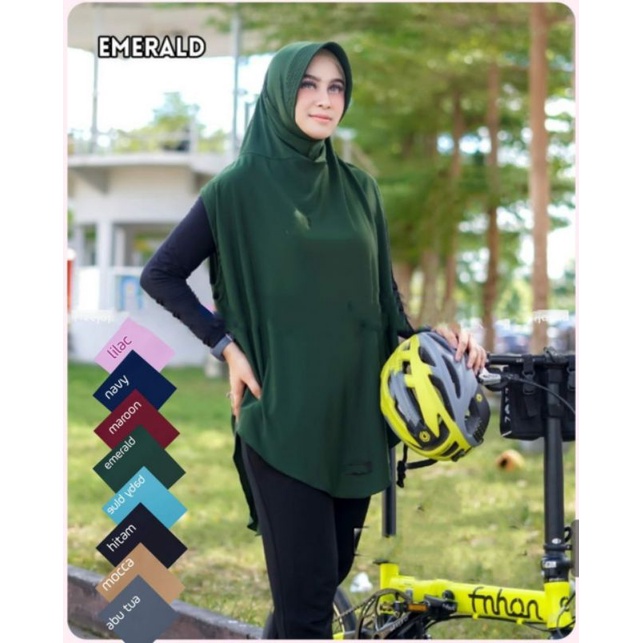 HIJAB SPORT SYARI JUMBO JILBAB OLAHRAGA MENUTUP DADA BAHAN JERSEY
