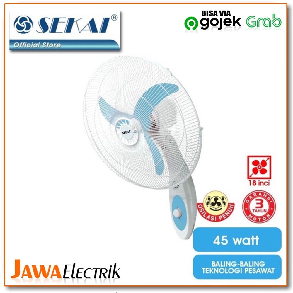 Sekai Wfn 1801- Sekai Kipas Angin Dinding 18 Inch
