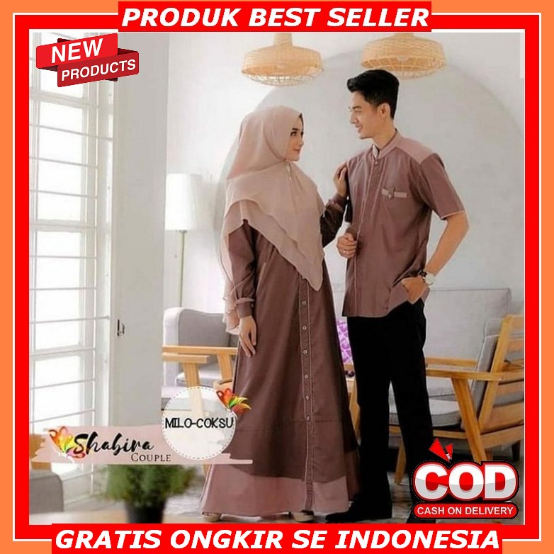 Rambe Batik_Bisa Cod_Baju Couple Kanaya Couple Gamis Couple Sarimbit Suami Istri Murah Terbaru Pasan