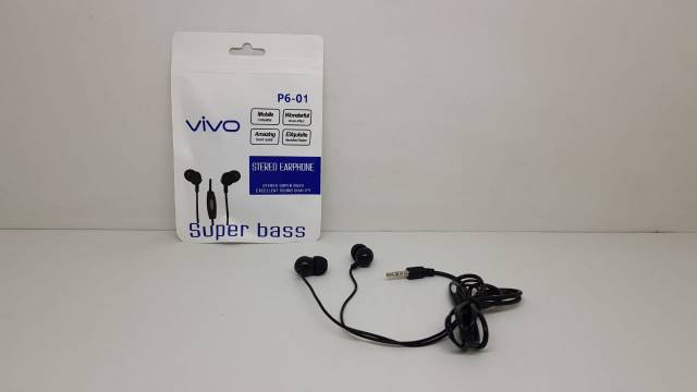 Handsfree Vivo Headset Vivo Super Bass Stereo Jack 3.5mm 120cm HF Vivo Universal with Microphone