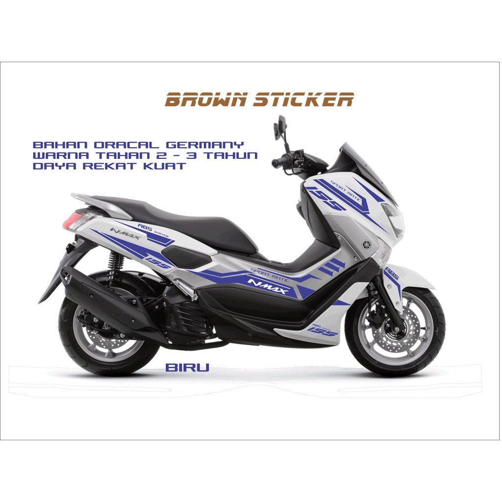 Sticker Biru Nmax Cutting Sticker Nmax Striping Nmax Shopee