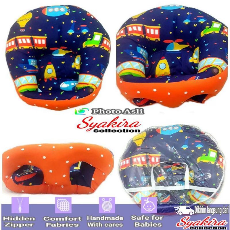 Sofa Duduk Bayi belajar Duduk motif flaminggo biru