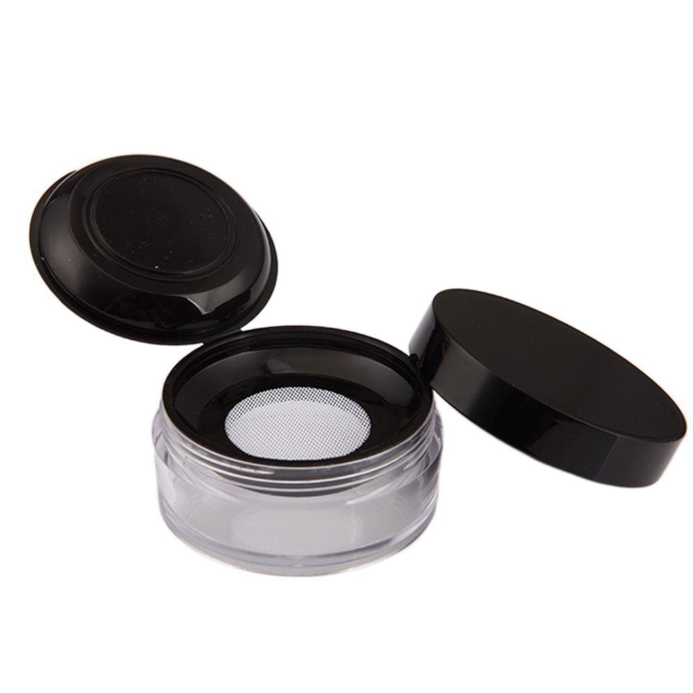 Rebuy Loose Powder Pot Excellent Transparan Compact Portable Kotak Kue Tepung Saringan Bulat Dengan Puff Travel Makeup Jar