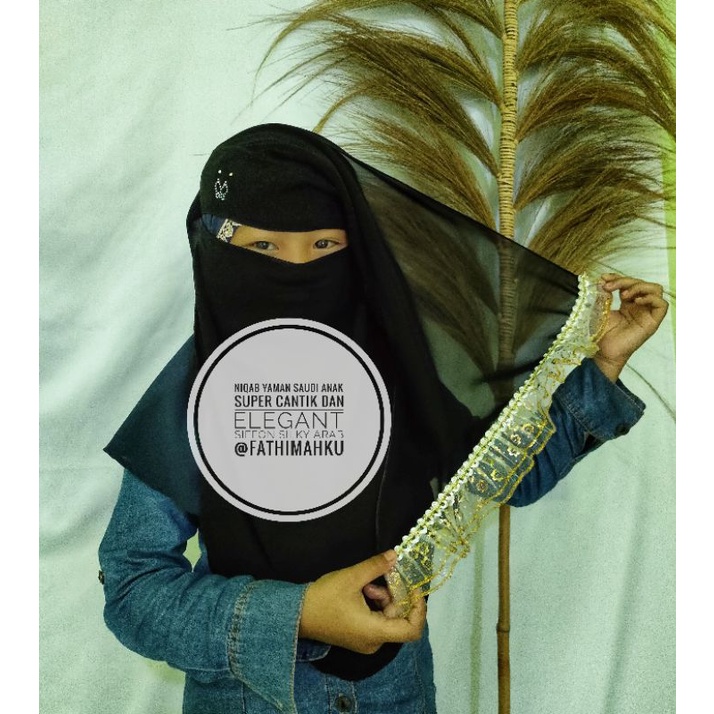Niqab Yaman saudi Renda 2 Layer /Nikop Siffon silky/Cadar anak Murah