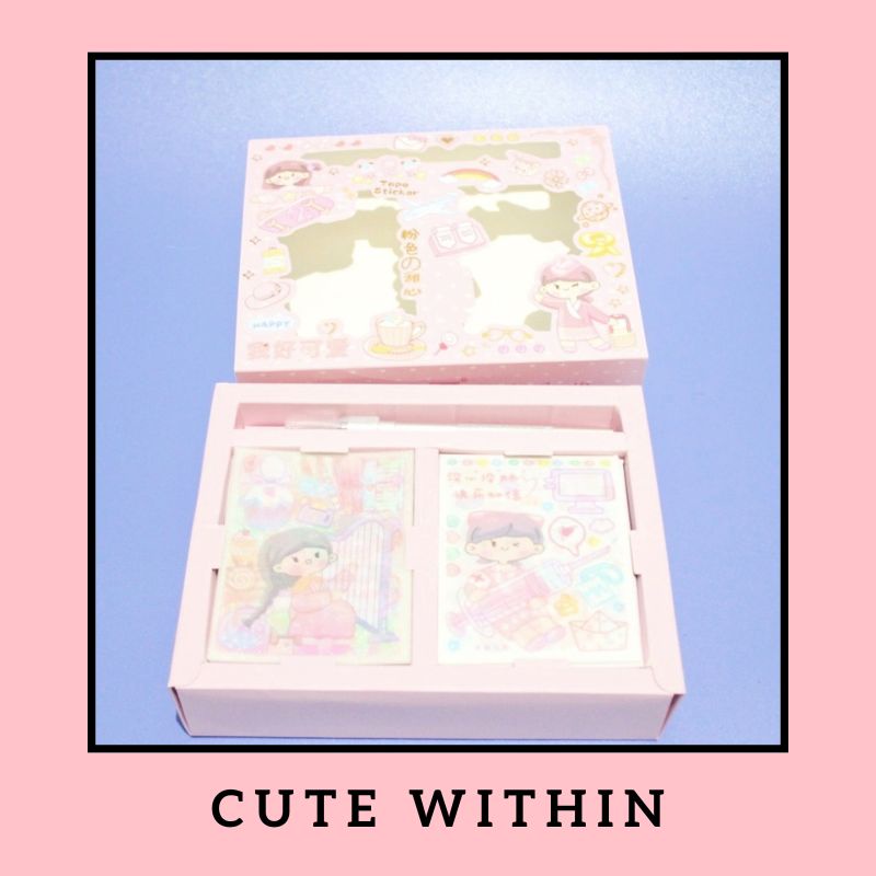 

Paket Sticker Label + Free Pisau Potong YD24RKD - PINK HIJAU RANDOM - cute girl kado unik bungkus gambar hadiah sovenir alat tulis kerja sekolah kantor lucu