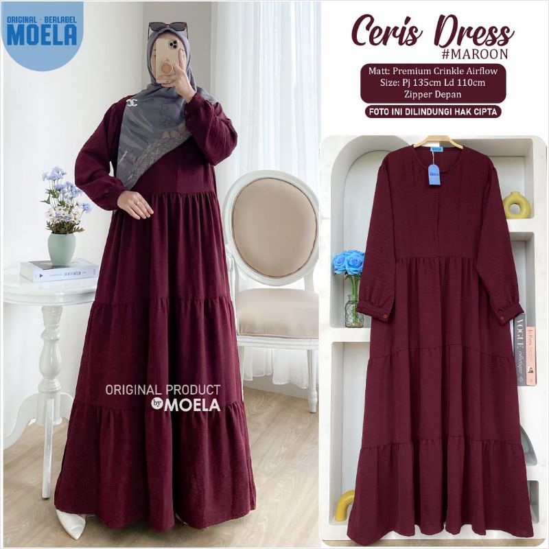 Chesa Maxi Dress - Gamis Wanita Dewasa Bahan Katun Rayon Viscose Motif Polos