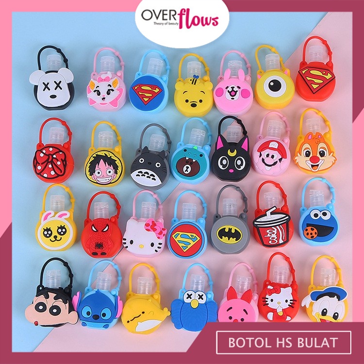 OVERFLOWS.ID 30ML Botol Handsanitizer Karakter Model Bulat Gantungan Sanitizer Kartun Botol Hand Sanitizer Cartoon