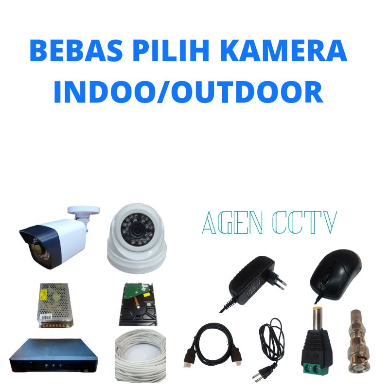 PAKET CCTV COLORVU 4 CHANNEL 3 KAMERA LENSA 5MP 1080P IR SONY GELAP TETAP BERWARNA