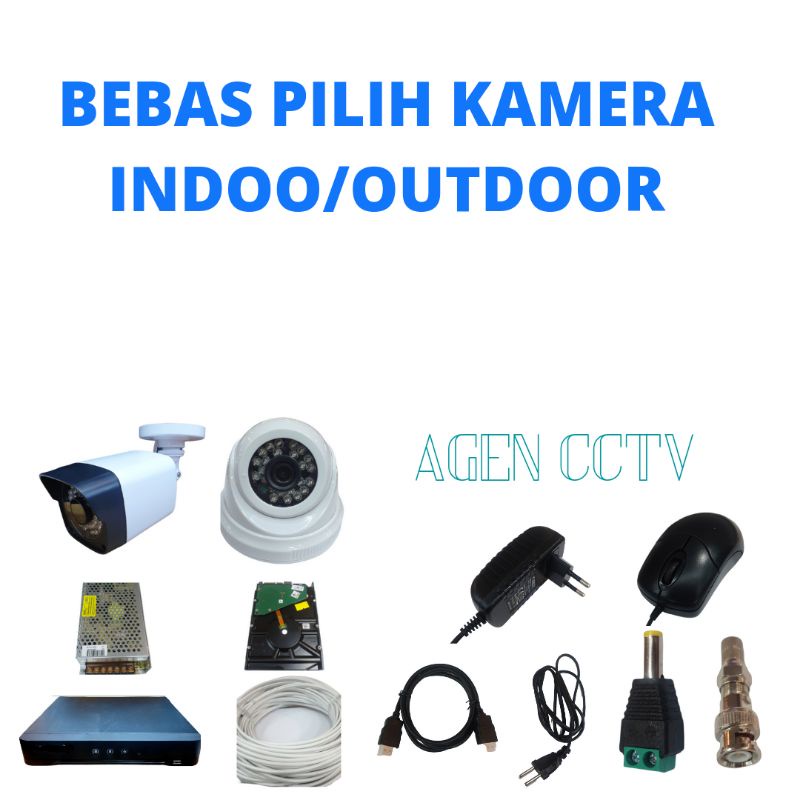 Paket cctv 8 channel 8 kamera lensa 5mp 1080p ic sony 4 indoor 4 outdoor  garansi 2tahun