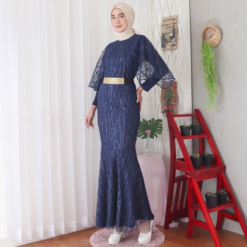 Kathryn collection #205, GAMIS DUYUNG SCUBA KOMBINASI TILE GLITER MUTIARA IMPORT PREMIUM