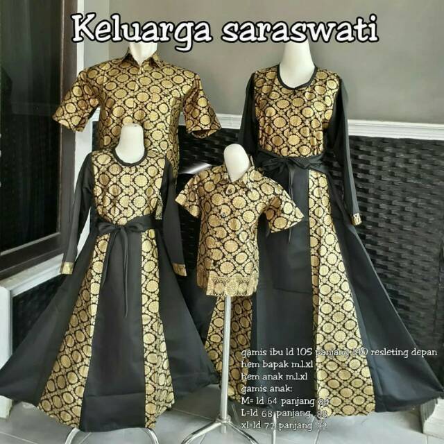 (ORI_6 VARIAN WARNA) Batik Couple Kartika 2495 Gamis kebaya SARASWATI COUPLE