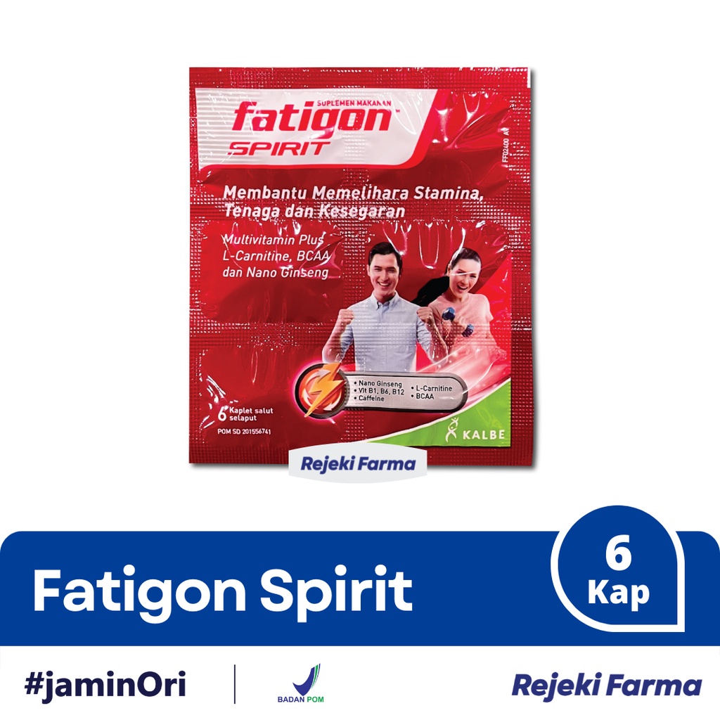 Fatigon Spirit 6 Kaplet Tablet - Merah Multivitamin Energi Stamina