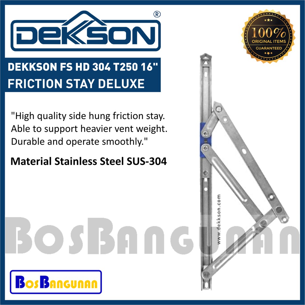 Friction Stay Heavy Duty DELUXE DEKKSON FS HD T250 16 Inch Stainless SUS 304 / FRICTION STAY DEKKSON