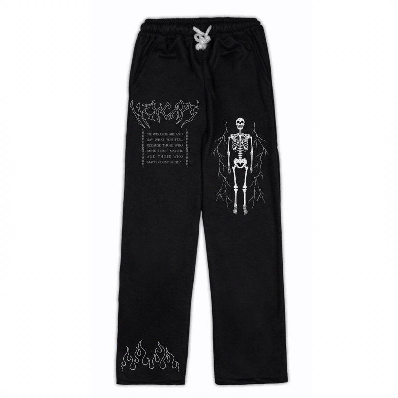 graphic chino longpants / black pants / sweatpants