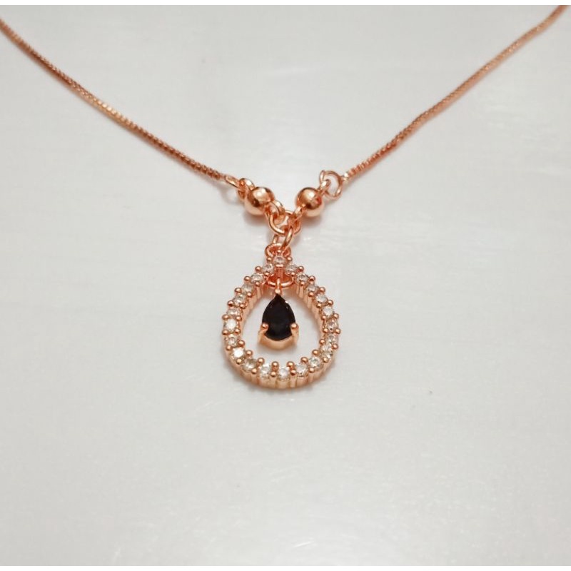 Namk703. Kalung xuping wanita lapis emas dgn mata zircon ukuran 45 cm koye