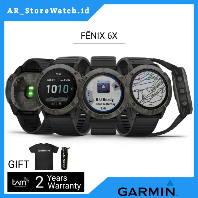 GARMIN Fenix 6x Black Band Jam Tangan Smartwatch Original Tam & Garansi Resmi Tam