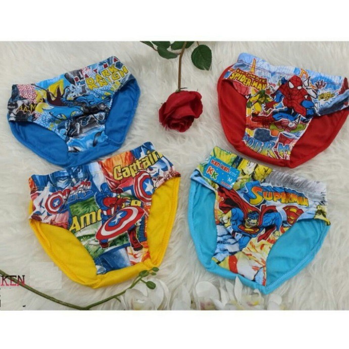 Satu Lusin Celana Dalam anak Laki Laki Motif Super Hero Print /avenger spiderman/ cancut anak/ boxer