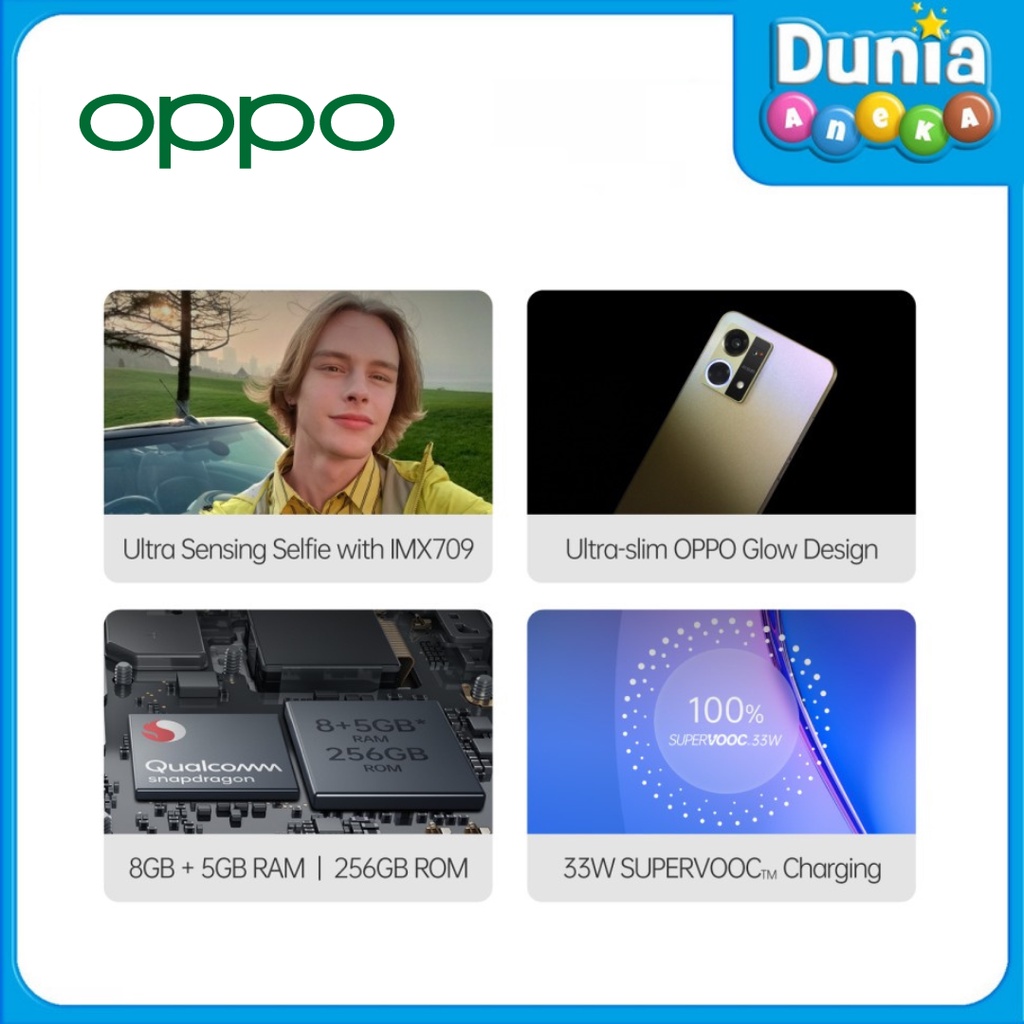 OPPO RENO8 4G 8/256GB SMARTPHONE - GARANSI RESMI OPPO INDONESIA