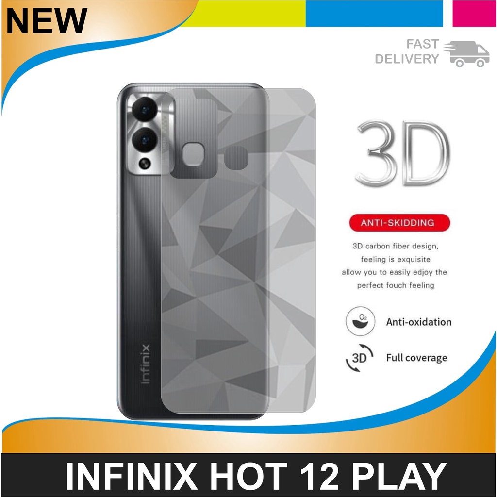 Skin Carbon Infinix Hot 12 Pro / Hot 12 Play / Hot 12 / Hot 12 Play NFC /Hot 12i / Hot 10 Play / Hot 10 / Hot 10s / Hot 10i / Hot 9 Play / Hot 9 / Hot 11 / Hot 11s / Hot 11s NFC / Hot 8 Garskin Diamond Anti Jamur Belakang Handphone