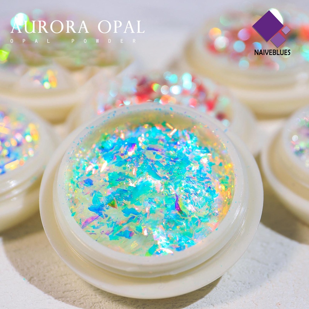 Naiveblue &gt; Bubuk Sequin / Payet / Opal / Aurora / Awan Warna-Warni Untuk Dekorasi Nail Art DIY