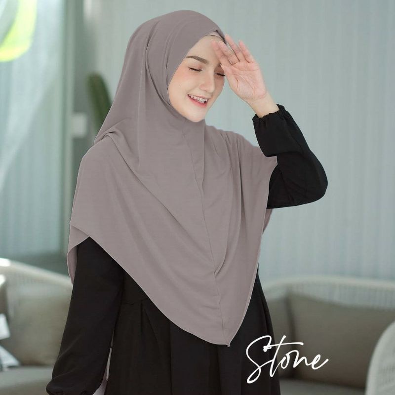 Jilbab Hijab Kerudung Khimar Bergo Malay Instan Nadine Jersey Daily Non Pet Polos Jumbo Syari Murah