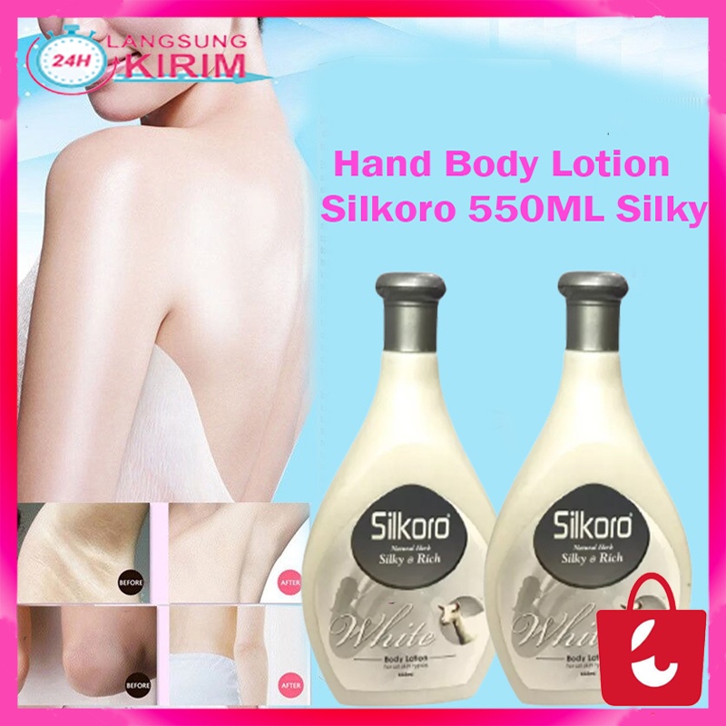 [100%Asli+COD] Hand Body Lotion Silkoro 550ML Silky &amp; Rich Goat Milk Ampuh Atasi Kulit Belang