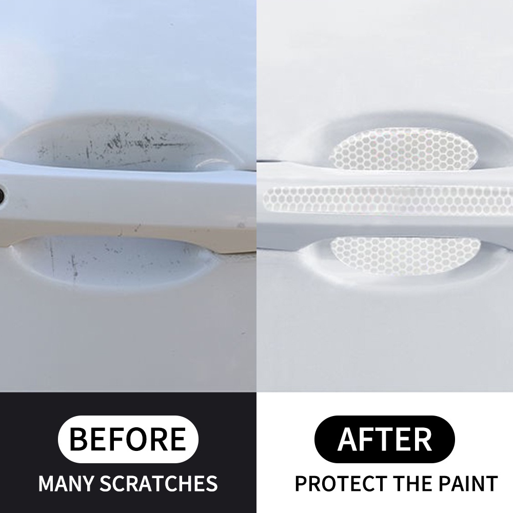 4pcs / Set Stiker Pelindung Handle Pintu Mobil Universal Bahan PVC Anti Gores