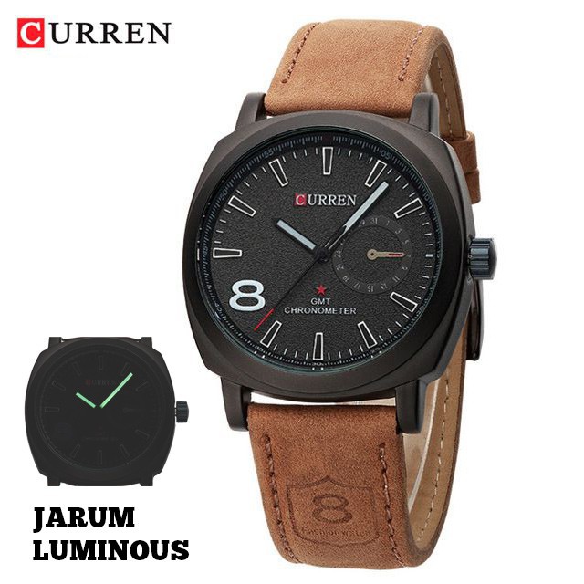 CURREN 8139 Jam Tangan Pria Analog Tali Kulit WK-SBY