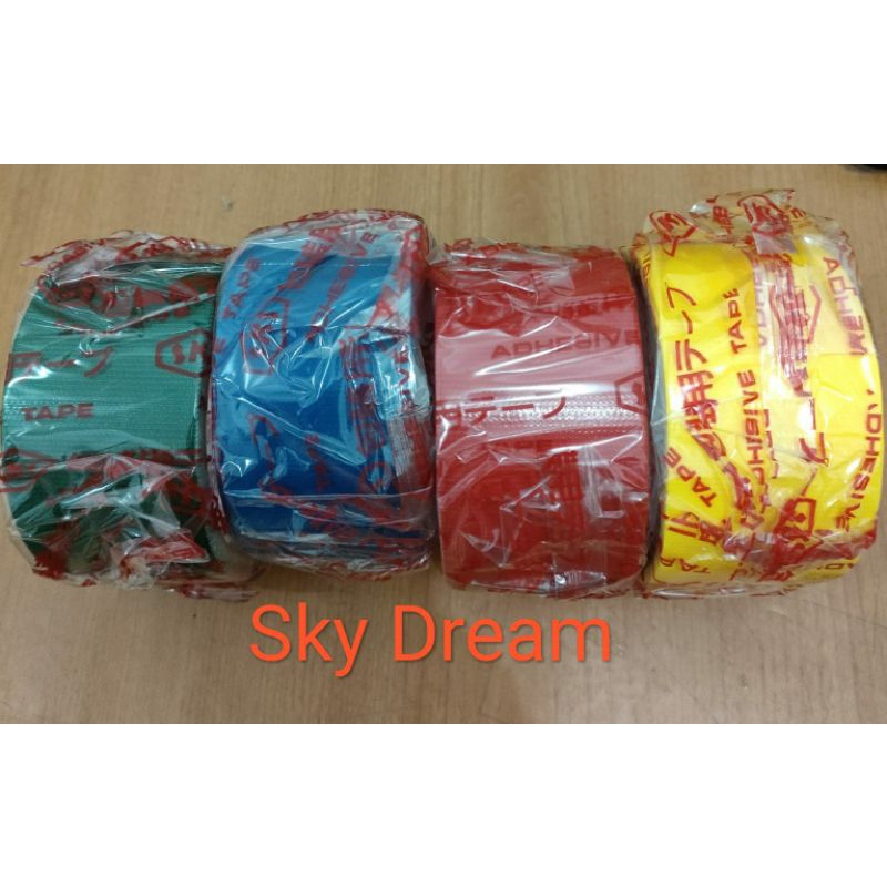 

Lakban kain Warna / cloth tape merk sks 2 inch x 4m / kain hitam Warna Warni