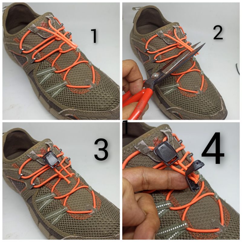 TALI SEPATU LOCK LACES ELASTIS MELAR STOPPER KERENN TERLARIS NO TIE LOCK LACES