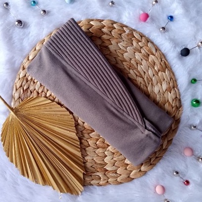 (SK²³ Minny Kamsay) Jilbab INSTAN JERSEY SUPER - Hijab Instan List Kombinasi-Mocca
