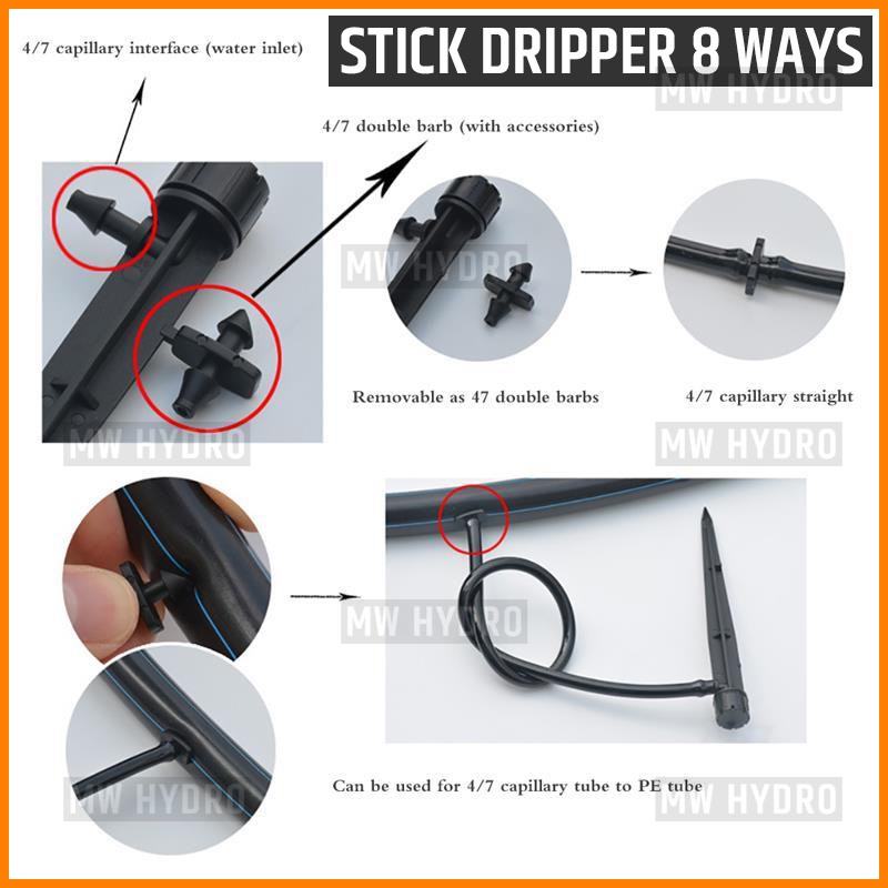 Stick Dripper / Drip Stick - Adjustable Full Circle 360 Degree