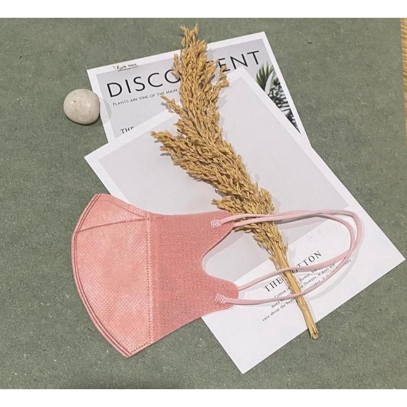 MASKER DUCKBILL HIJAB EARLOOP 3PLY /DUCKBILL HIJAB KEREN GARIS/DUCKBILL EARLOOP-Dusty Pink Hijab