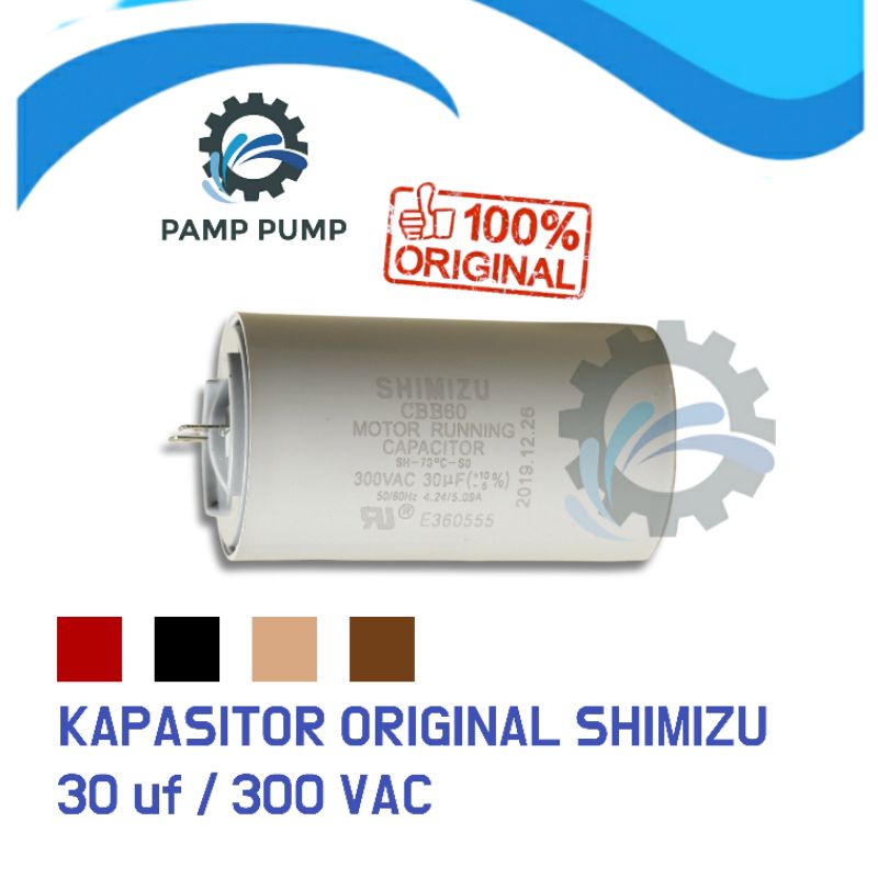 KAPASITOR 30uf / 300VAC ORIGINAL POMPA SHIMIZU 268-250-230