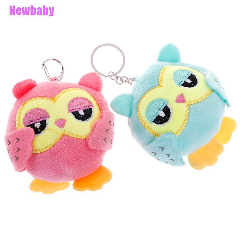 [Newbaby]9Cm key chain toys plush stuffed animal owl toy small pendant dolls party