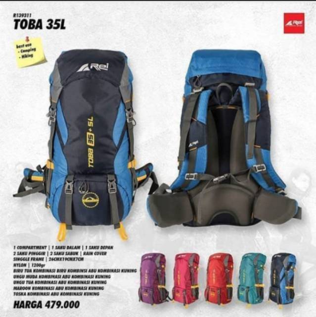 Tas Semi Carrier Rei toba 40L Tas Ransel Rei Toba Tas Gunung Rei Original