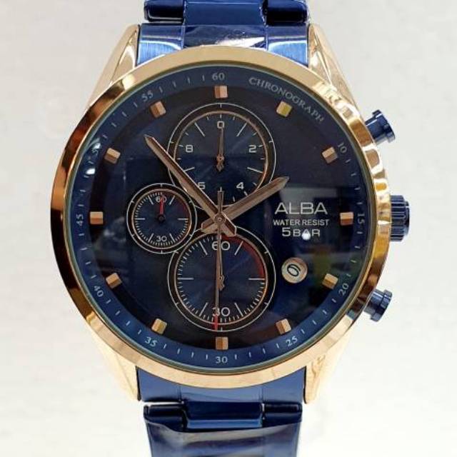 Jam tangan pria ALBA sport chronograph stenlis stell