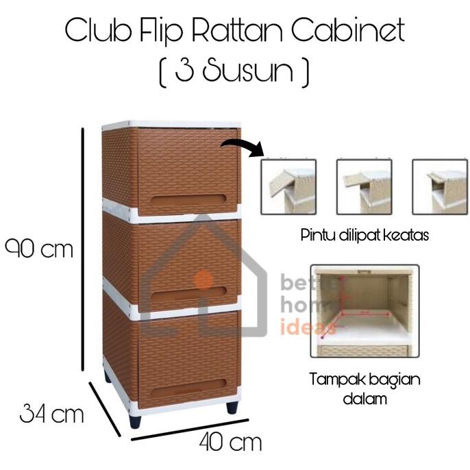 

Office & Stationery | Document Organizer | Club Flip Rattan Cabinet - 3 Susun | Best Seller