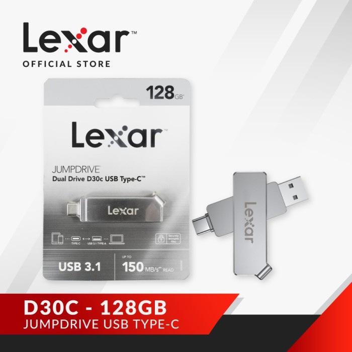 Lexar Type C OTG 128GB JumpDrive D30C USB 3.1