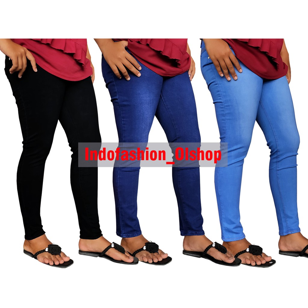  Celana  Jeans Pensil Wanita Ukuran Jumbo 35 38 Shopee 