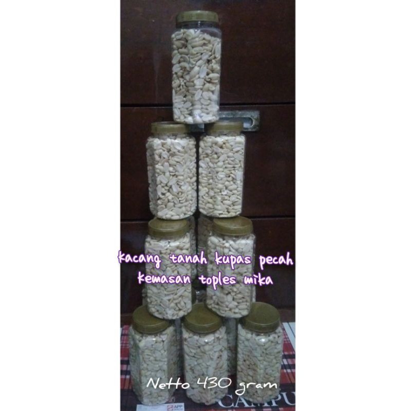 

kacang tanah kupas kemasan toples mika