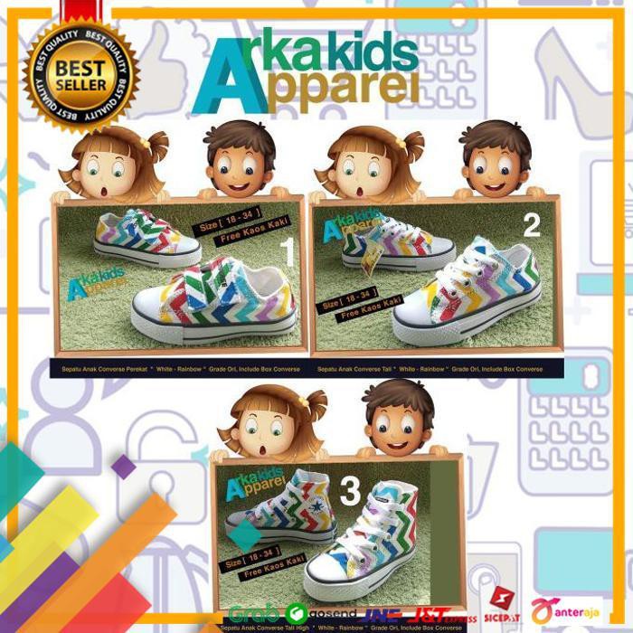 SALE.. SEPATU ANAK CONVERSE MOTIF RAINBOW SIZE 18 - 43- GRADE ORI ..TERMURAH